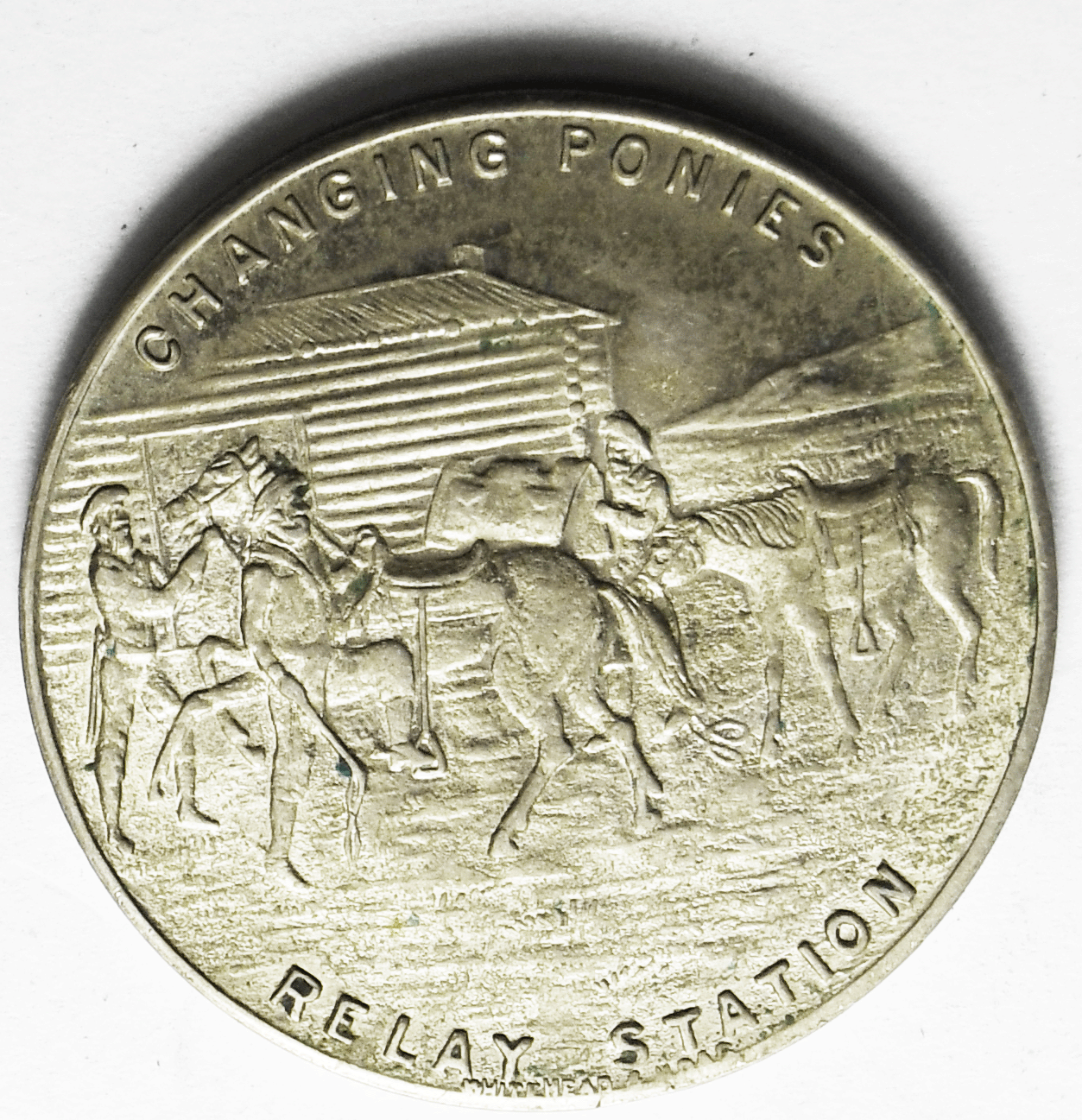 1935 Whitehead Hoag Pony Express Diamond Jubilee Relay Station Medal 32mm