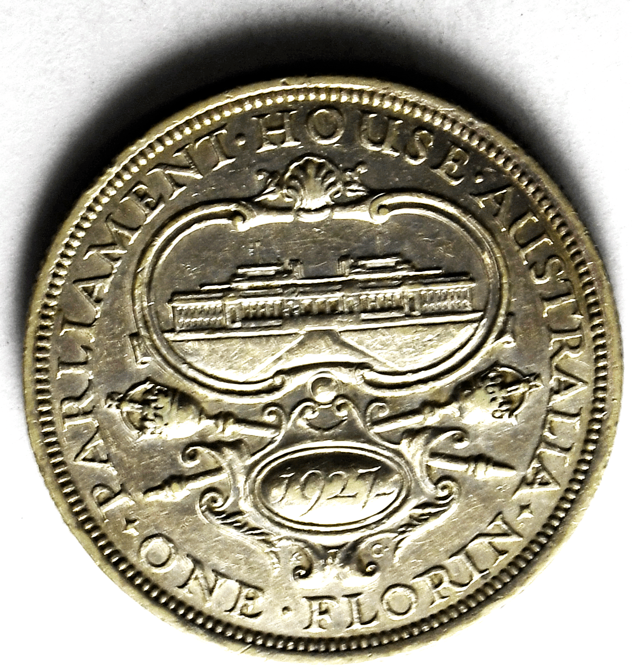 1927 M Australia Florin Two Shillings Silver Coin Rare KM#27 XF