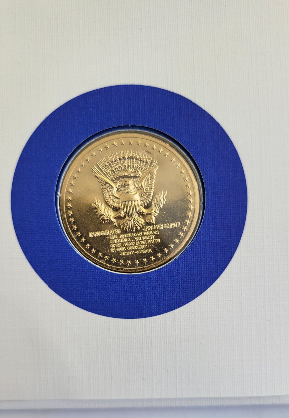 Jimmy Carter Presidential Covers Medal Postal Commemorative Society Gold Plated