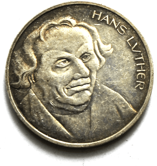 Hans Luther Berlin Germany GDR Silver Medal 450 Jahre Reformation 26mm