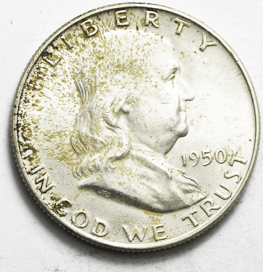 1950 D 50c Franklin Silver Half Dollar Fifty Cents Denver Uncirculated Full Bell