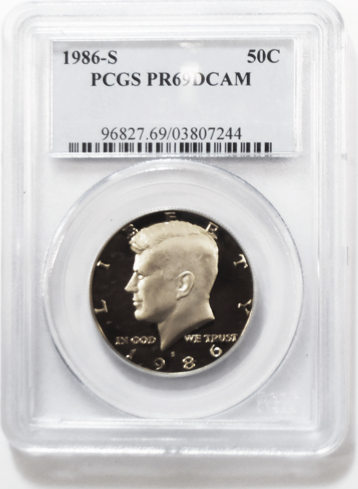 1986 S 50c Proof Kennedy Half Dollar Fifty Cents PR69 DCAM PCGS San Francisco