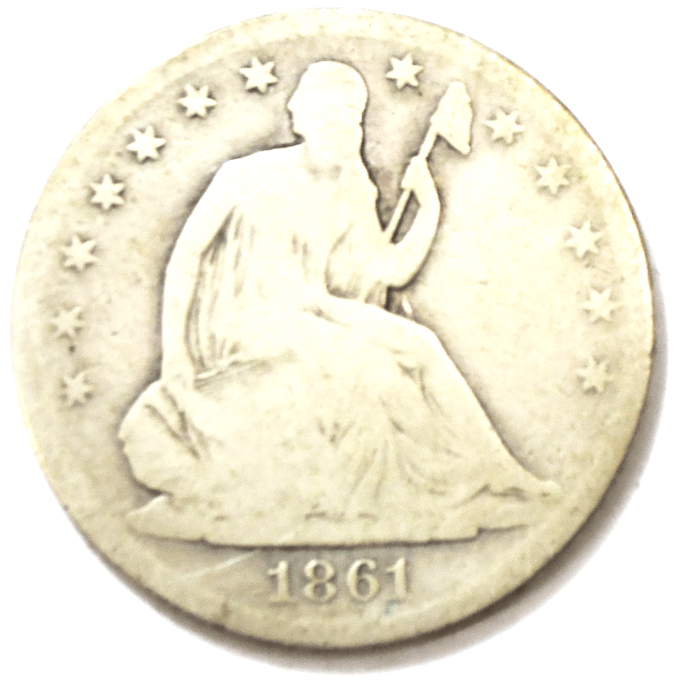 1861 S 50c Seated Liberty Silver Half Dollar Medium S San Francisco Civil War