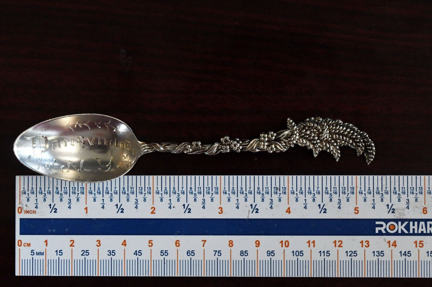 Dansville New York Sterling Silver Souvenir Spoon from Shepard Old Orchard