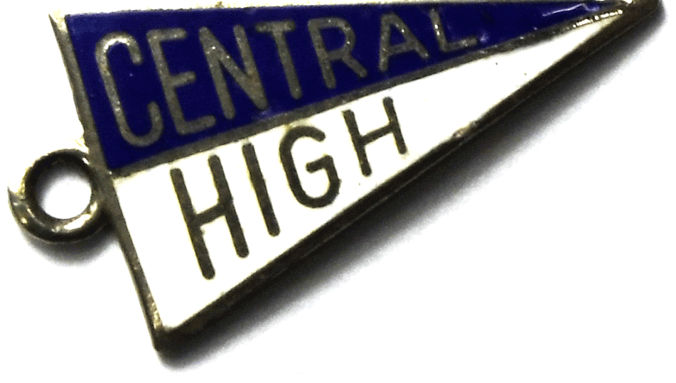 Sterling Central High School Kansas City Blue Enamel Pennant Charm 19mm x 9mm