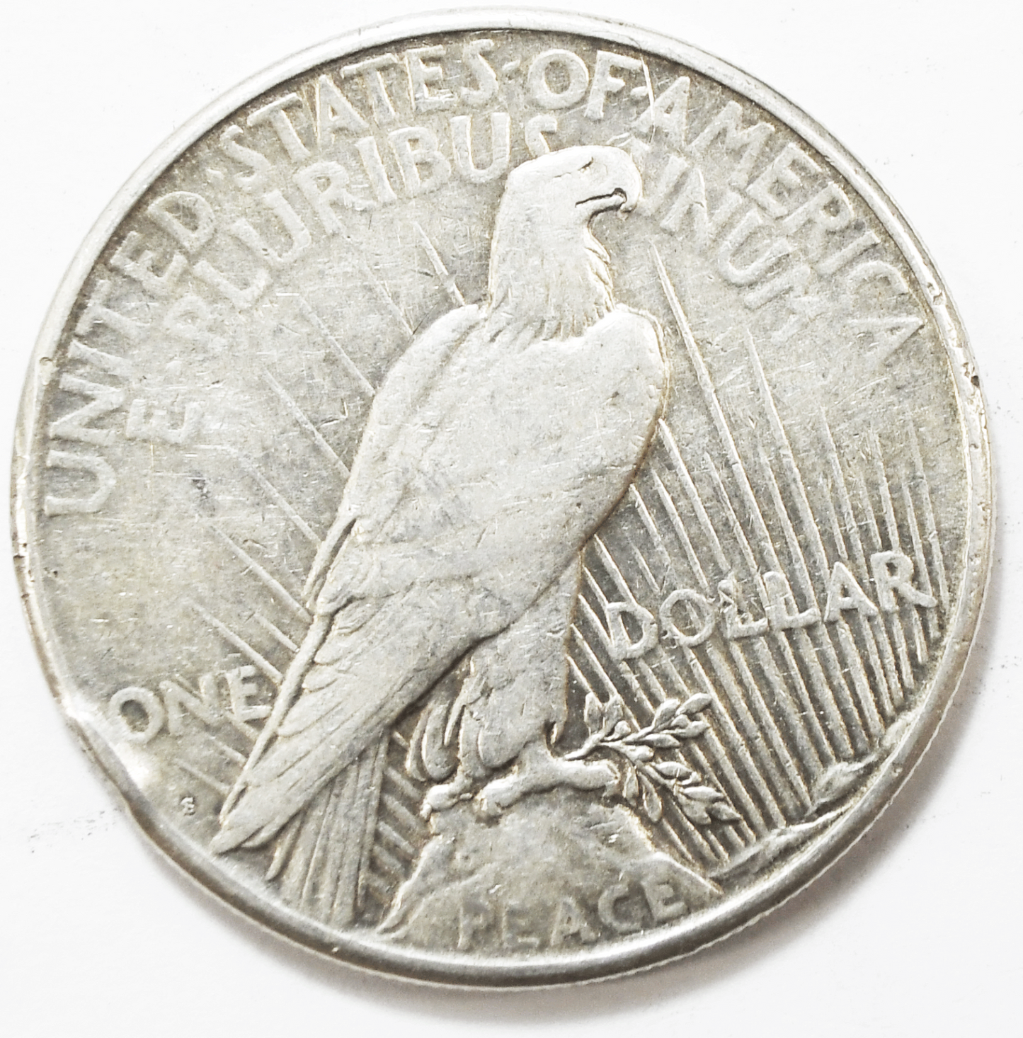 1924 S $1 Peace Silver One Dollar US San Francisco Rim Ding