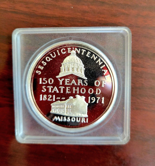 1971 Missouri 999 Fine Silver Sesquicentennial Gateway To The West Statehood