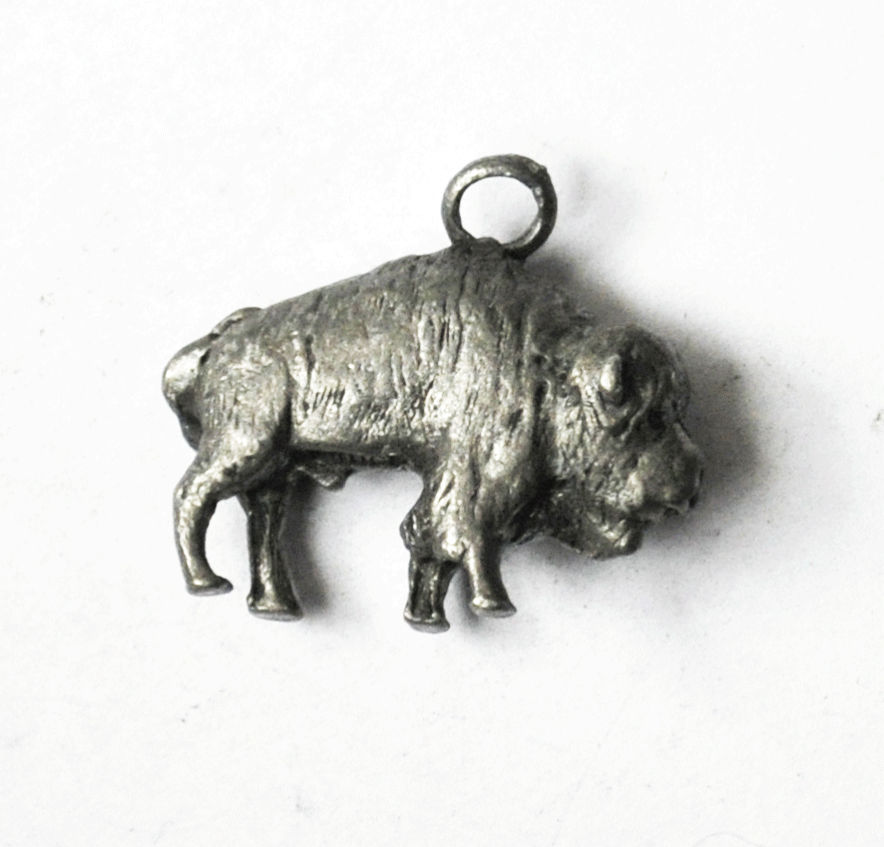 Sterling Silver Bruce Bison Buffalo 3-D Charm 20mm x 18mm x 5mm Heavy