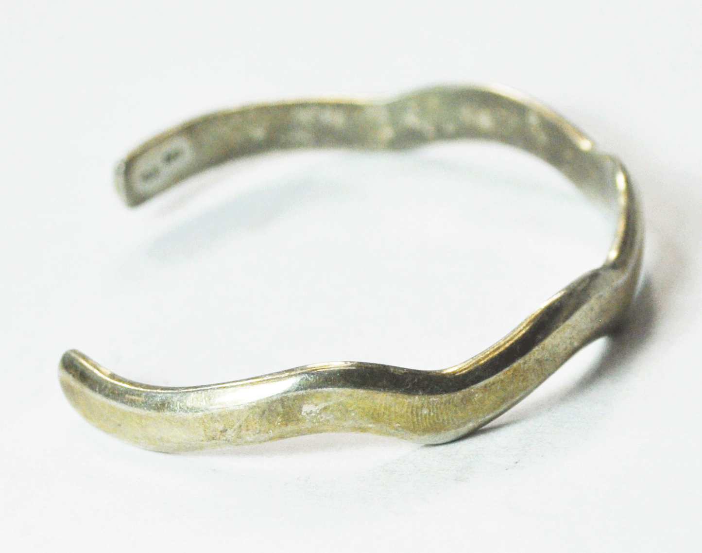 Sterling Silver Mexico Zigzag Wave Bracelet 6mm Cuff 7" Wrist