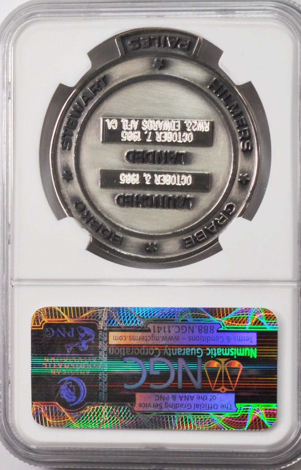 1985 STS-51J Robbins Space Silver Medal Unflown #174 NGC MS68 Atlantis