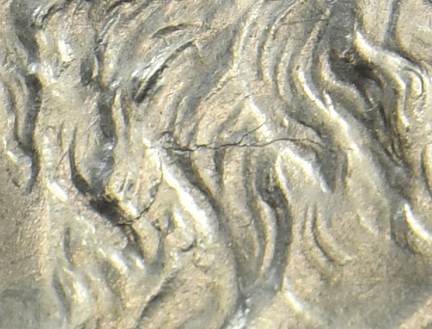 1926 D $1 Peace Silver One Dollar US Denver AU VAM 1B Crack