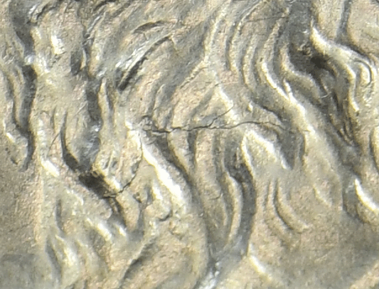 1926 D $1 Peace Silver One Dollar US Denver AU VAM 1B Crack