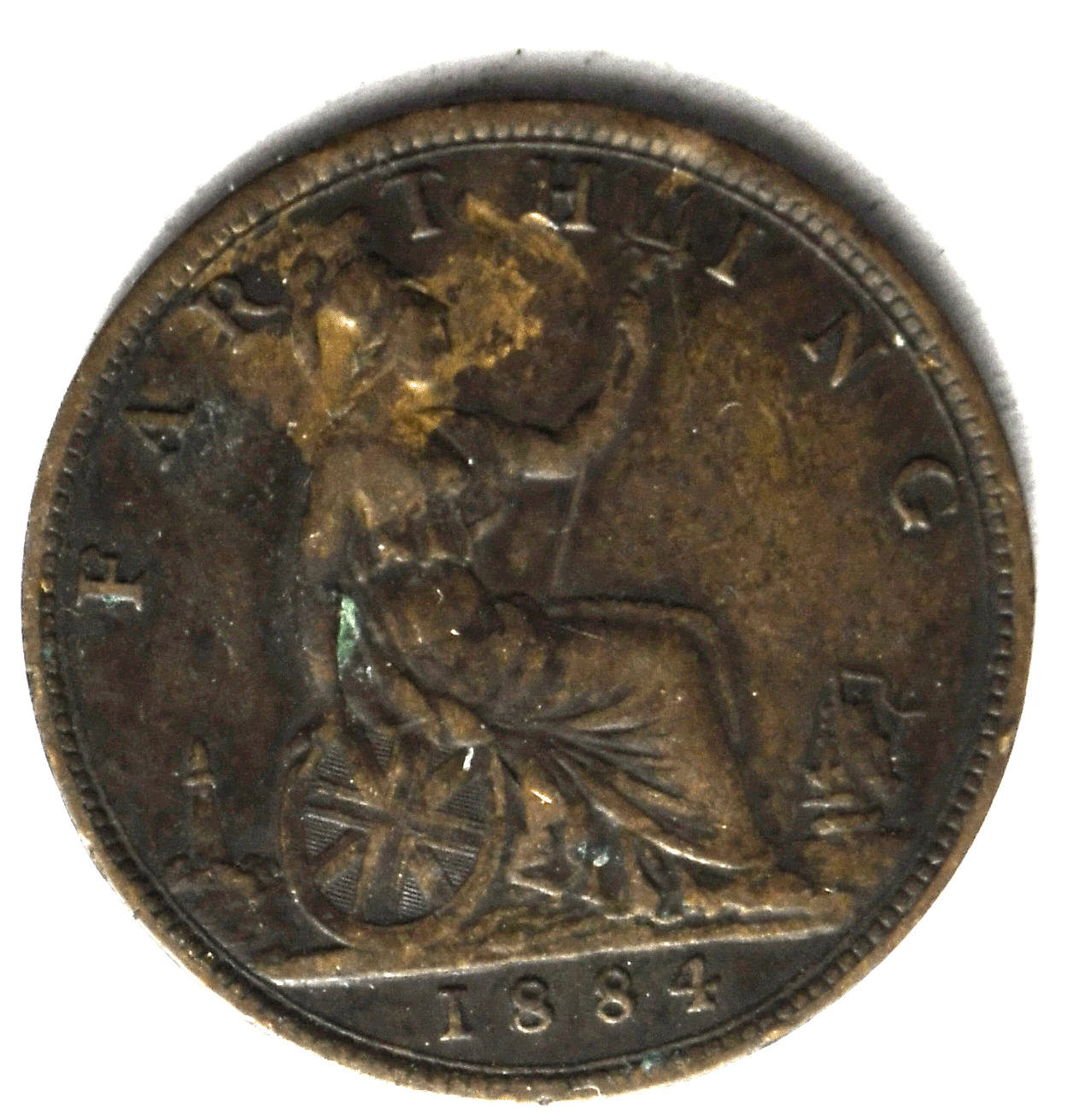 1884 Great Britain One Farthing KM# 753 Bronze Coin