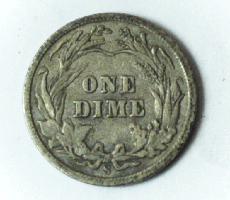 1907 S 10c Barber Silver Dime Ten Cents Dime San Francisco