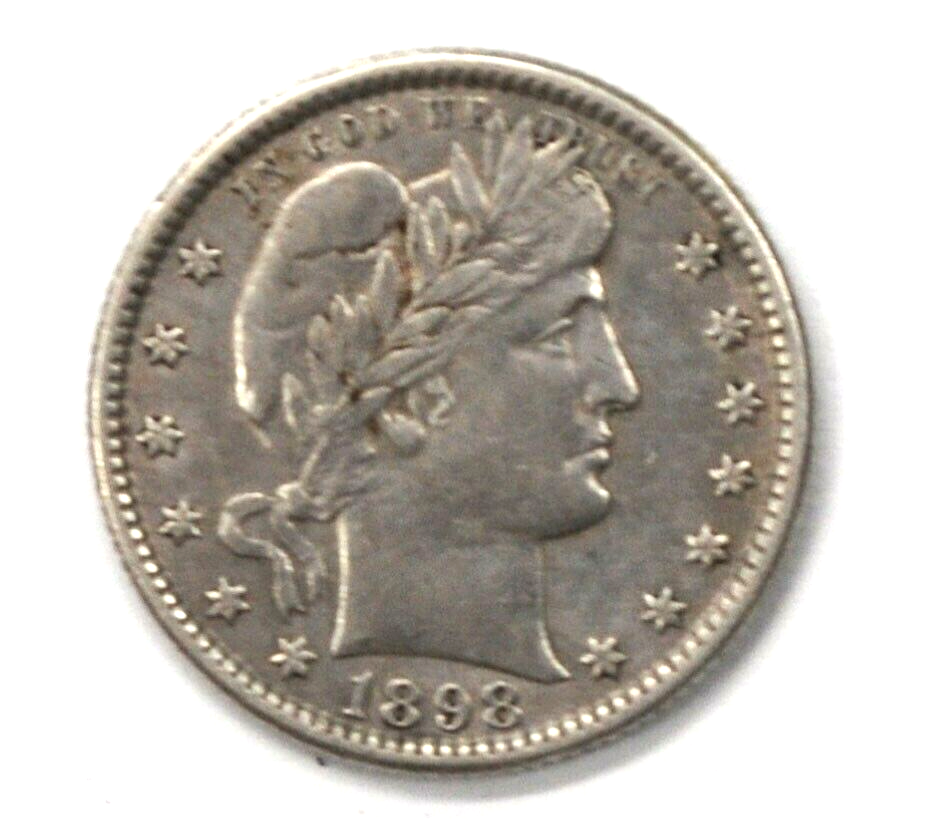 1898 O 25c Barber Silver Quarter Dollars New Orleans Twenty Five Cents AU