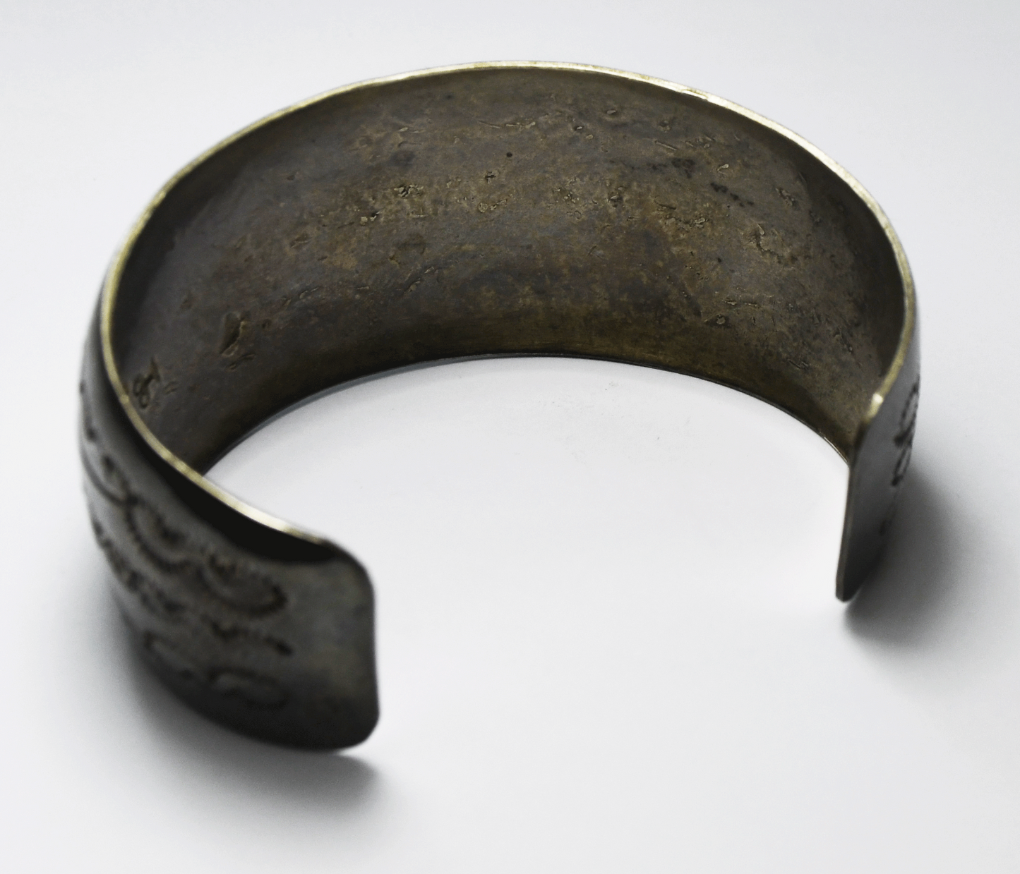 Sterling HC Signed Wavy Stripe Cuff Bracelet 32mm 7-1/4" Wrist