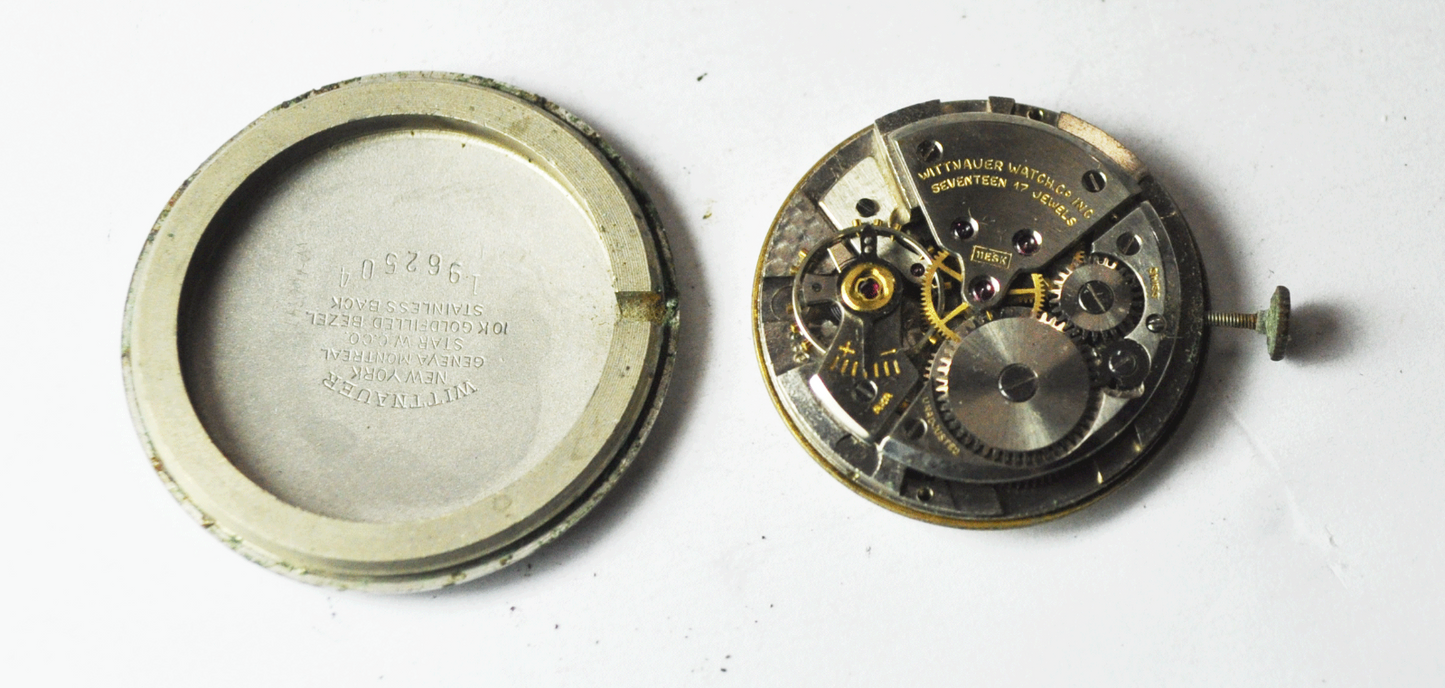 Vintage Wittnauer 11ESK Manual Wind Wristwatch Fancy Lugs 33mm Not Running