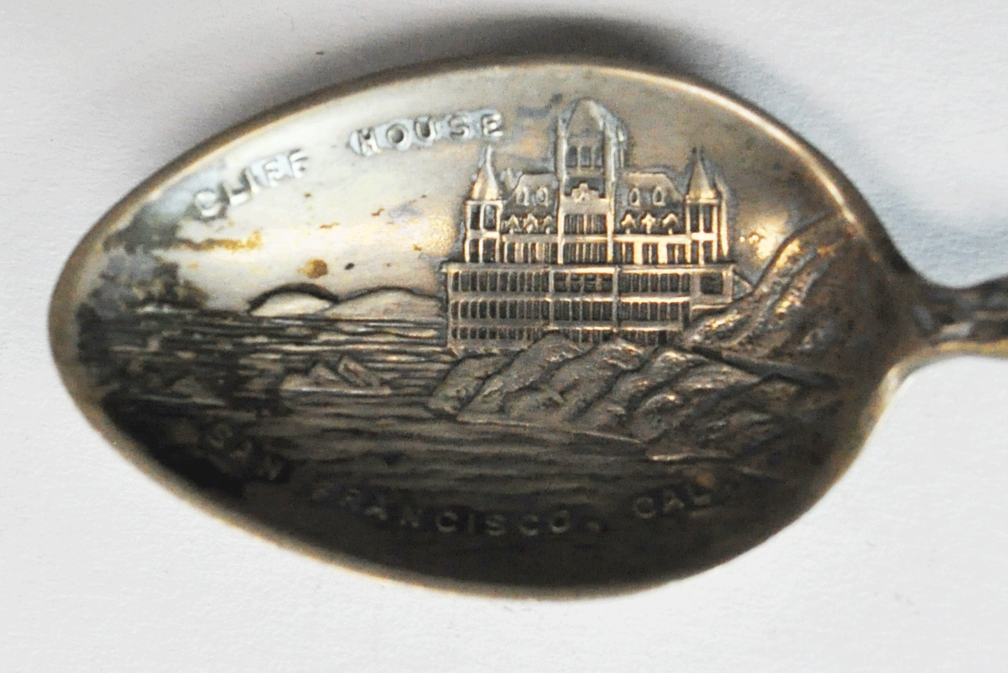 Sterling Joseph Mayer Cliff House San Francisco Demitasse Souvenir Spoon 4"