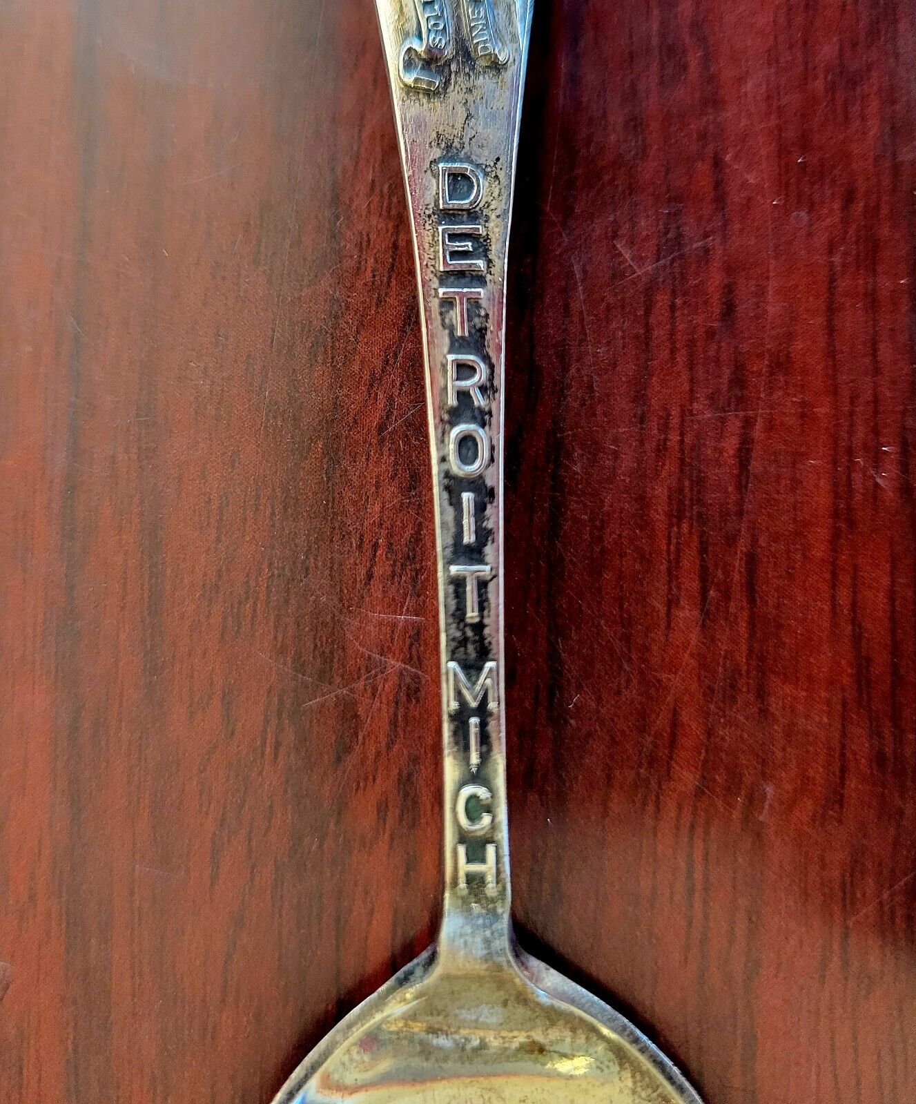 Detroit Michigan Sterling Silver 5 1/2" Souvenir Spoon City Hall .56oz.