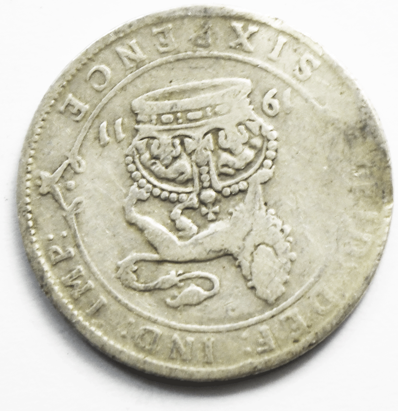 1911 Great Britain 6 Six Pence KM# 815 Silver Coin Bent Damaged