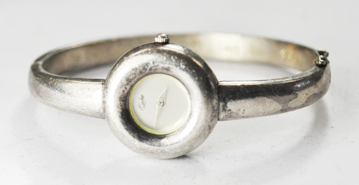 Quinn Sterling Silver Small Bangle Bracelet Wristwatch 23mm Quartz