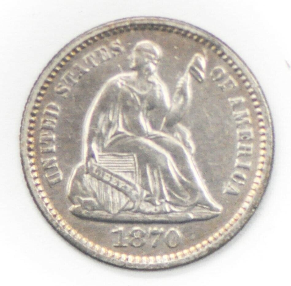1870 H10c Seated Liberty Silver Half Dime Philadelphia