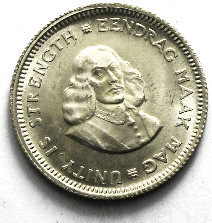 1964 South Africa 5c Five Cents  Silver Coin KM# 59 Uncirculated