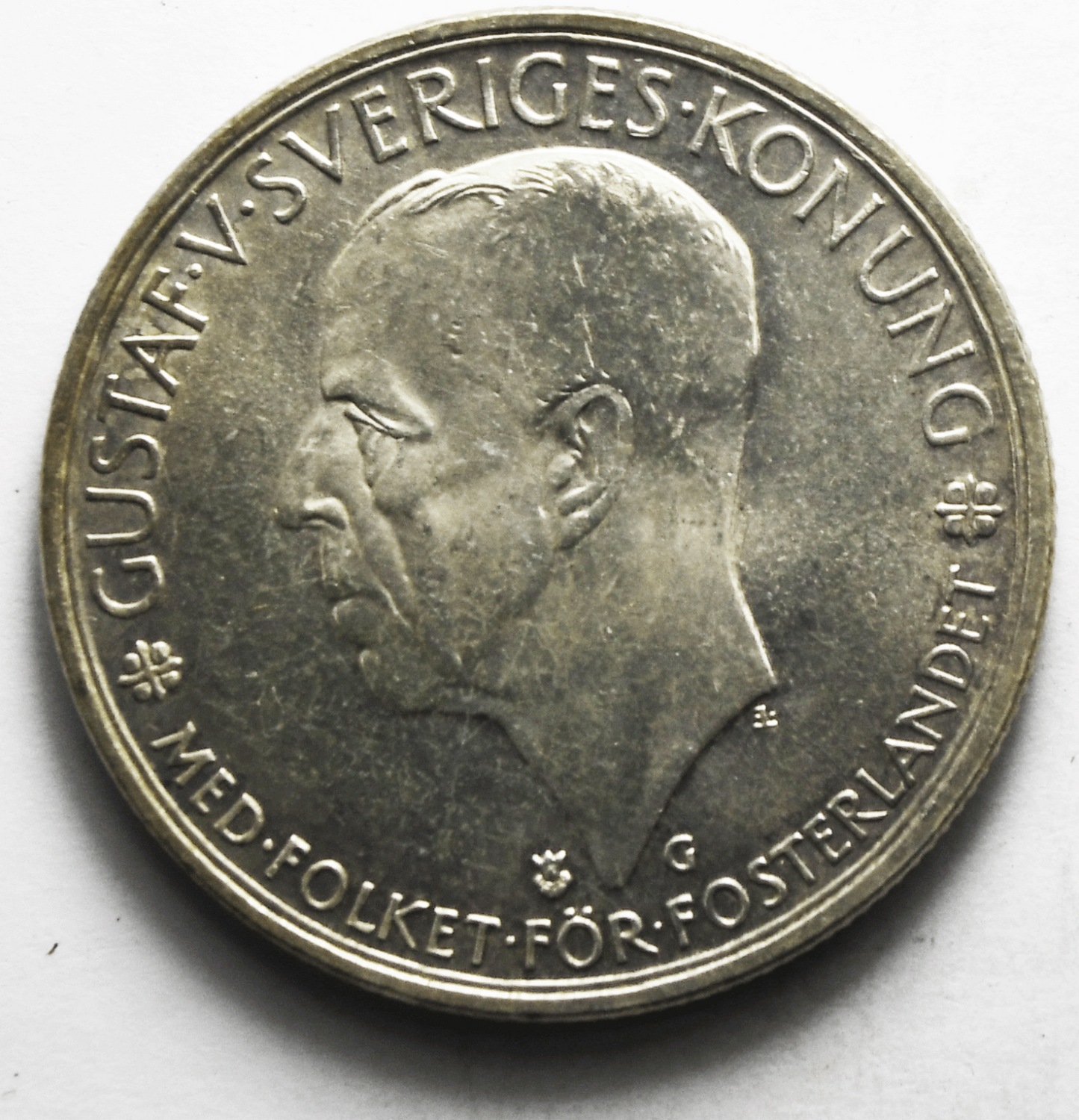 1935 G Sweden 5 Kronor Silver Coin KM# 806