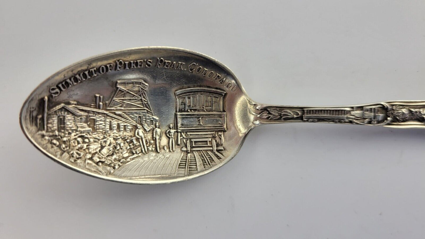 Pikes Peak Summit Sterling Silver 5 1/8” Souvenir Spoon .49oz. by Mechanics