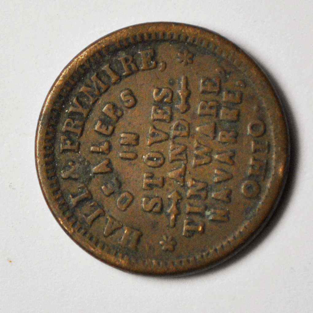 Hall & Frymire Ohio Civil War Token Stoves Tinware R.5 Navarre Rare