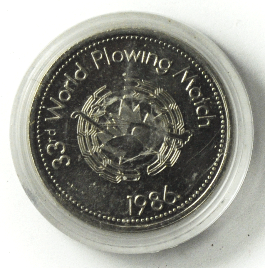 1986 Canada $1 Trade Token 33rd World Plowing Match Olds College