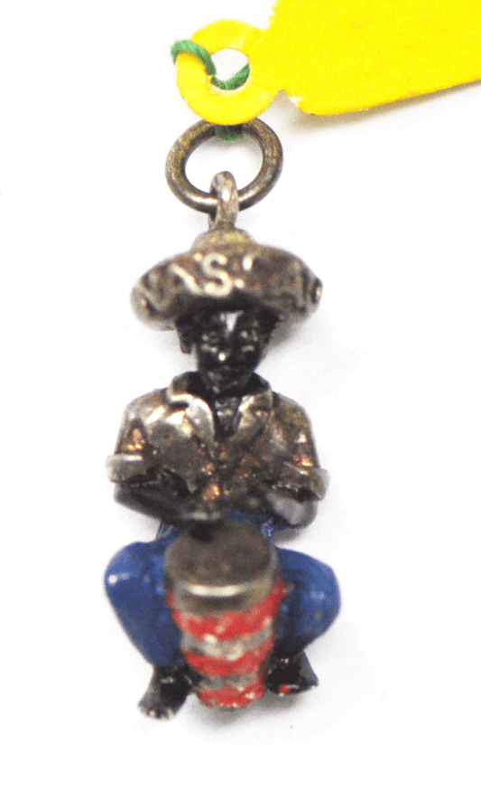 Sterling Silver Nassau Bahamas Bongo Player Enamel Charm 23mm