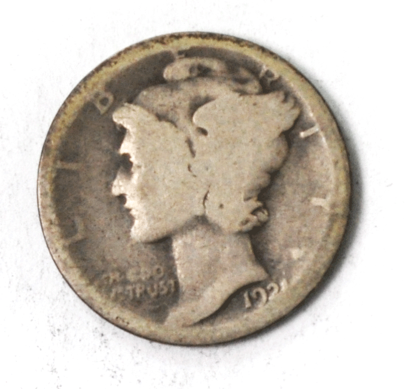 1921 10c Mercury Dime Ten Silver Cents US Philadelphia
