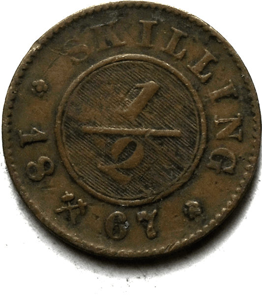 1867 Norway 1/2 Skilling KM# 329