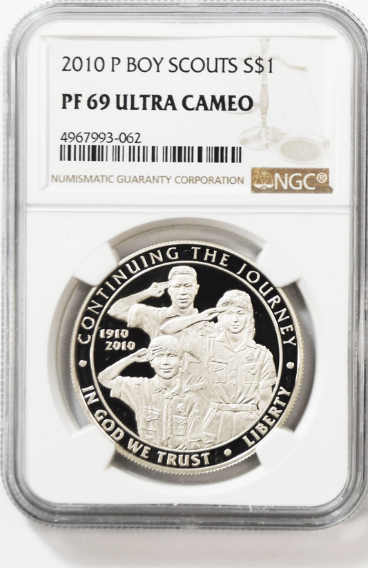 2010 P $1 Boy Scouts Commemorative Silver One Dollar PF69 UC NGC