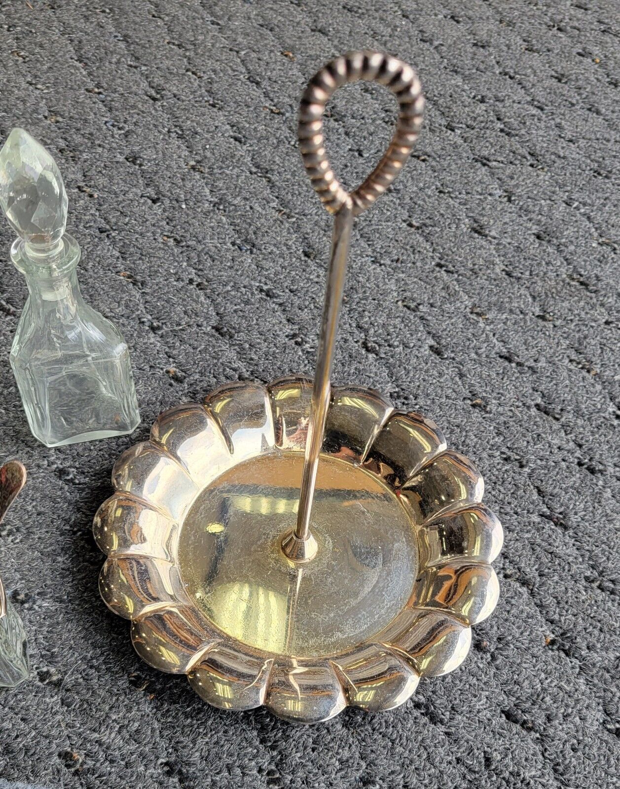 6pc. Vintage Silver Plated Condiment Serving Set/Caddy  Salt Pepper Oil Vinegar