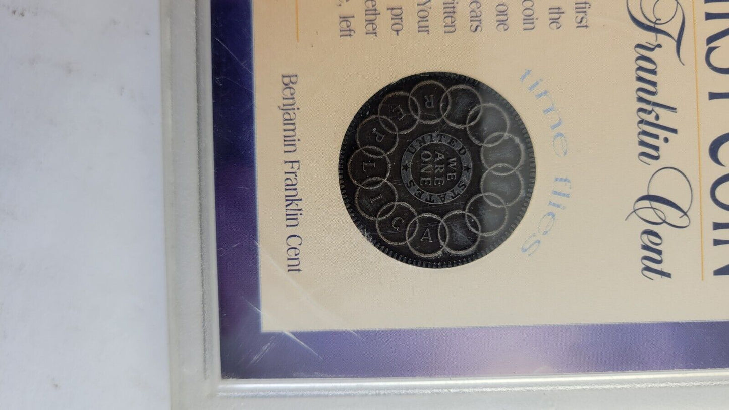 Benjamin Franklin Fugio Cent America's First Coin 1787 Mind Your Business Time