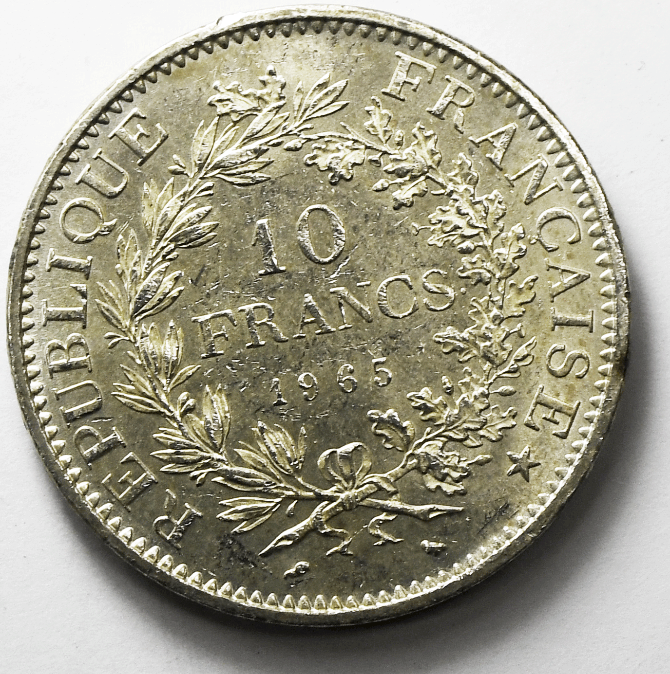 1965 France 10 Ten Francs Silver Coin KM# 932