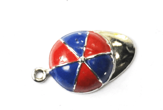 STG JMF Sterling JM Fisher Red & Blue Enamel Hat Ball Cap 3-D Charm 21mm