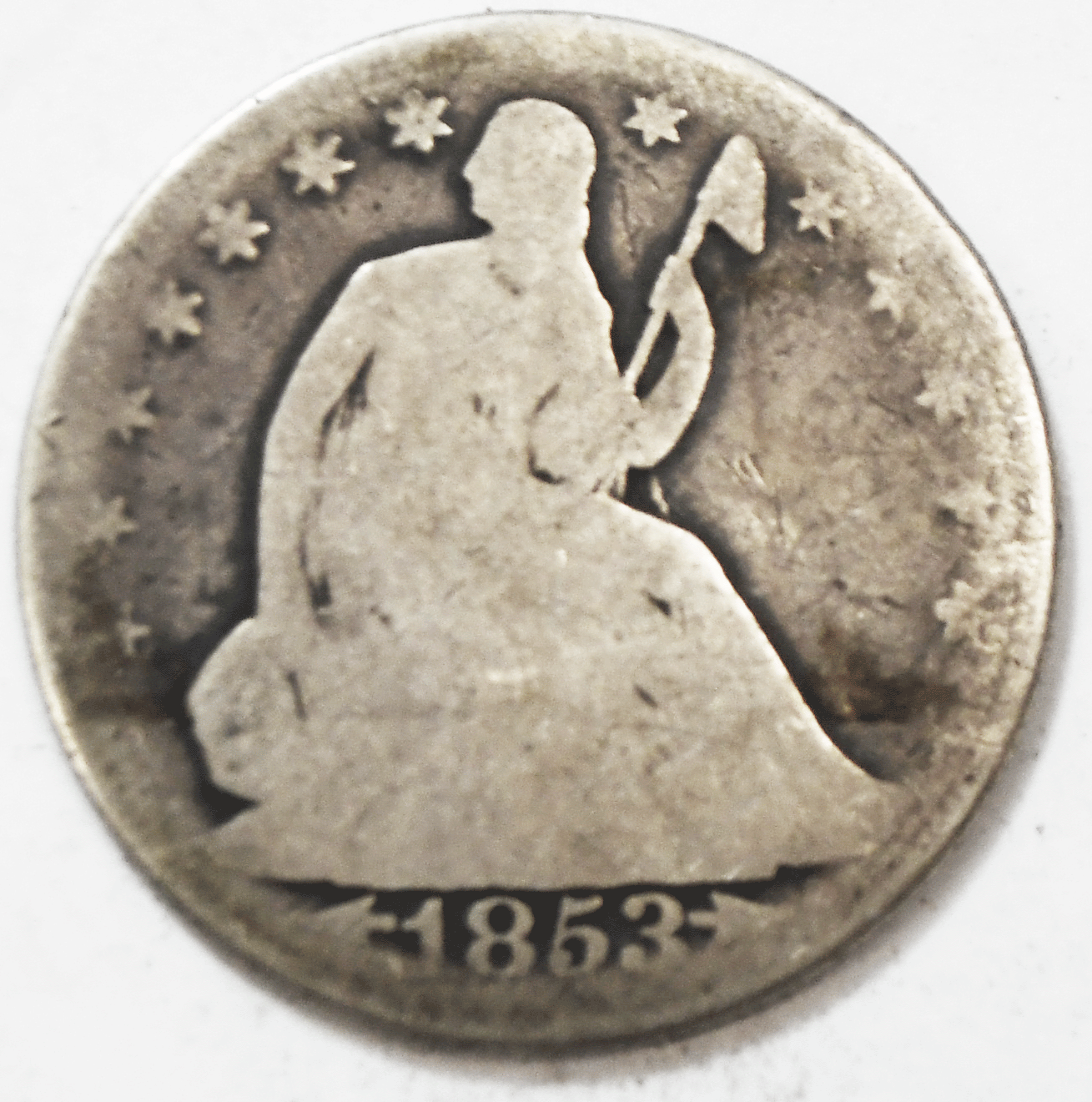 1853 O 50c Seated Liberty Silver Half Dollar Fifty Cents New Orleans