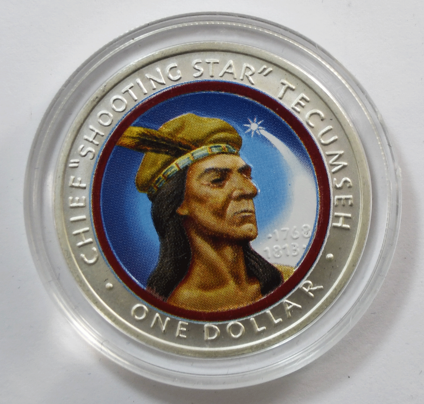 2002 Nation of Shawnee Silver Dollar .999 Fine 1oz 39mm Shooting Star