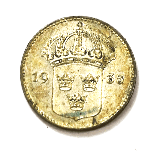 1935 Sweden 10 Ten Öre KM# 780 Silver Coin