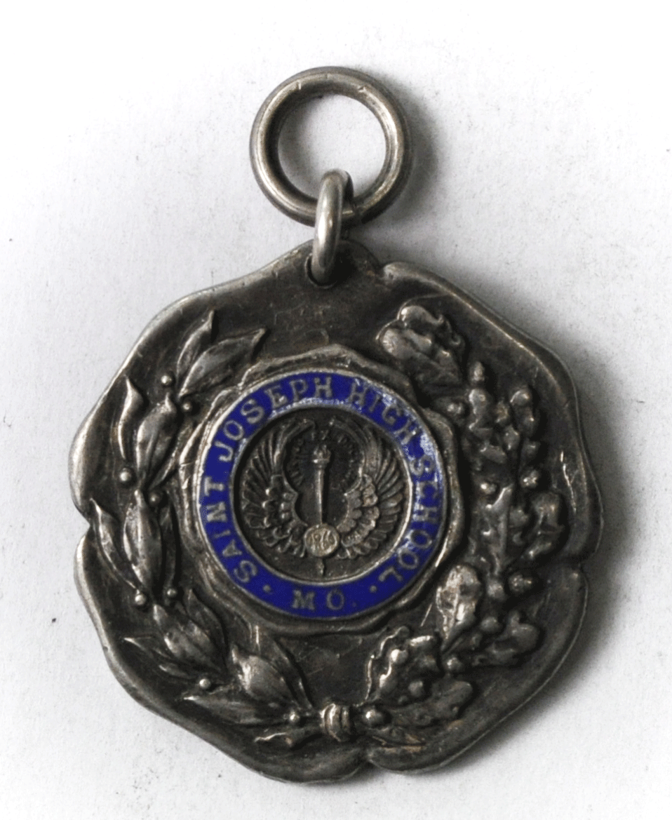 Vintage Dieges & Clust Blue Enamel Saint Joseph High School Pendant 32mm Fob