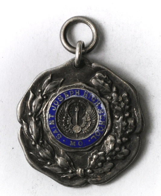 Vintage Dieges & Clust Blue Enamel Saint Joseph High School Pendant 32mm Fob