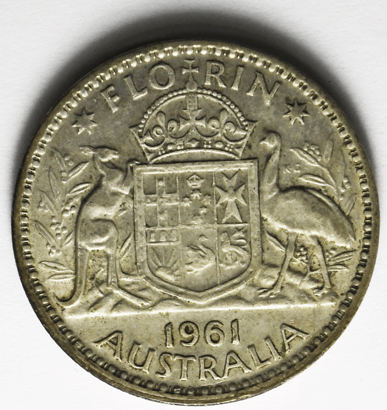 1961 Australia Florin Silver Coin KM# 60