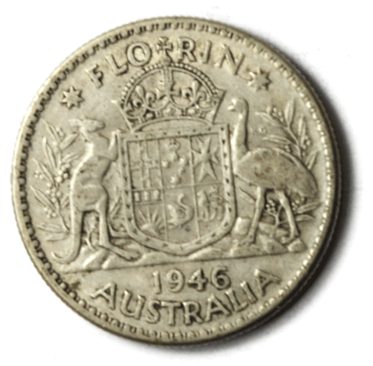 1946 Australia Florin Silver Coin KM# 40a
