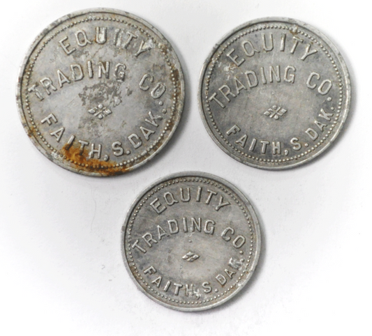 Equity Faith South Dakota 3 Trade Token Set 25c 50c & $1   26-31mm