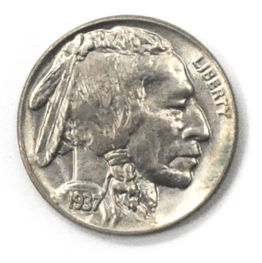 1937 5c Buffalo Nickel Five Cents US Coin Brilliant Uncirculated
