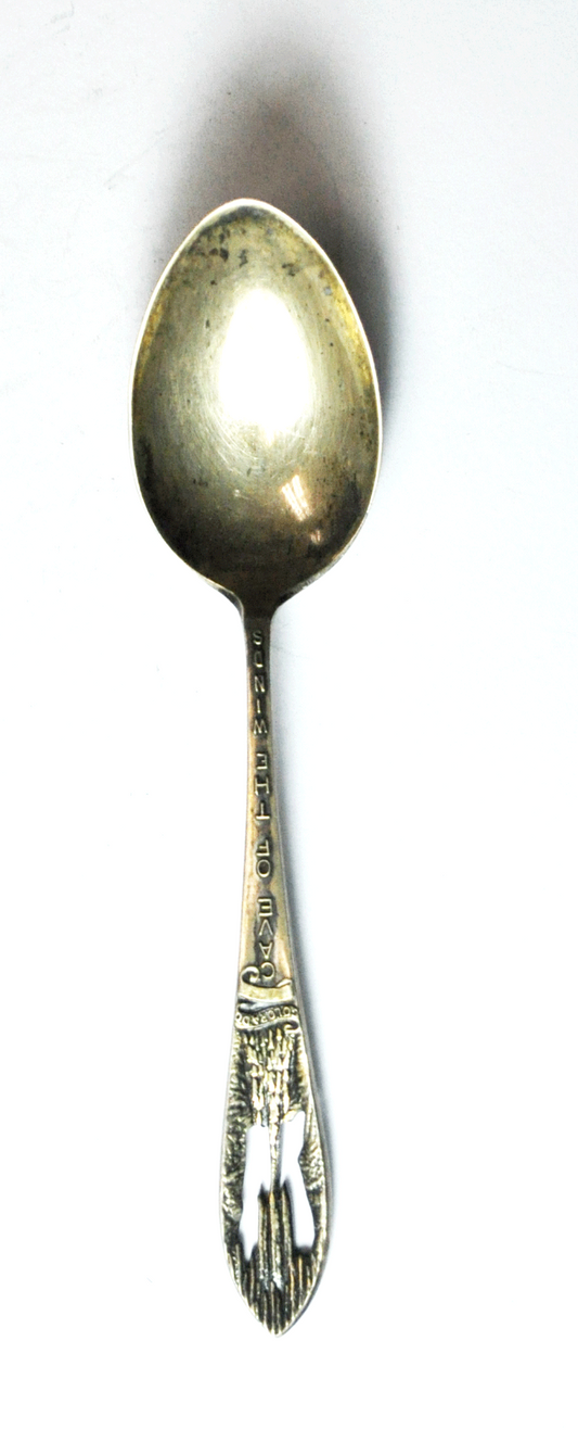 Sterling  Antique Robbins Souvenir Spoon Cut Out Cave of the Winds CO 3-7/8"