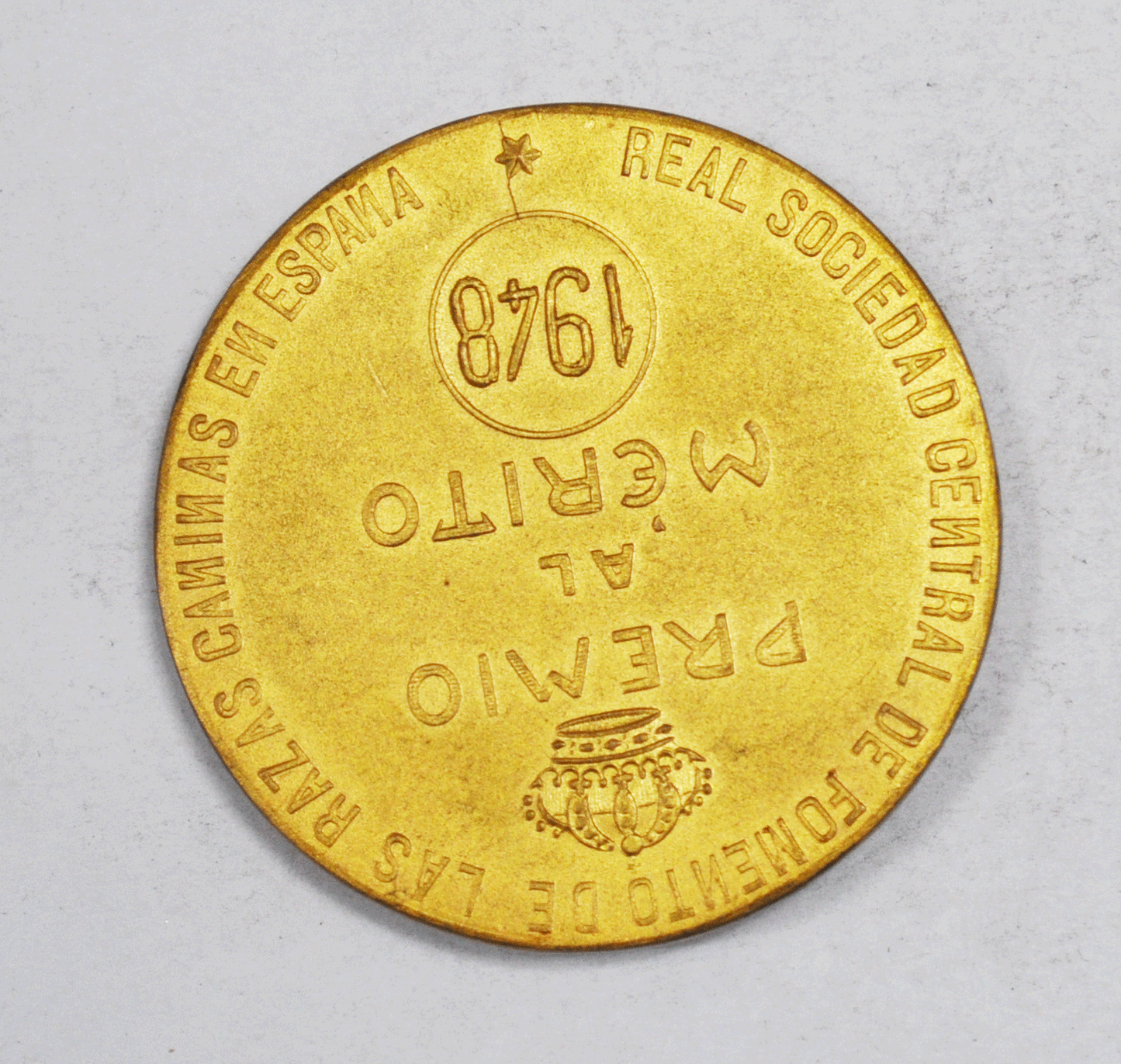 1948 Spain International Society Canine Medal Cesar Martinez Las Razas 50mm